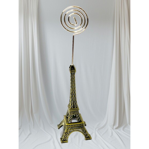 Elegant Paris Eiffel Tower Bronze Memo & Photo Metal Clip Holder - Picture 2 of 6